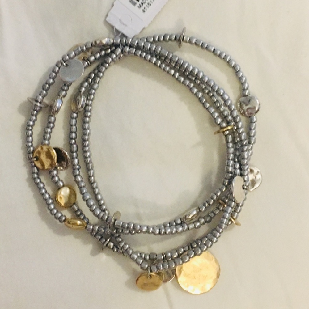 J Jill silver and gold beaded bracelet